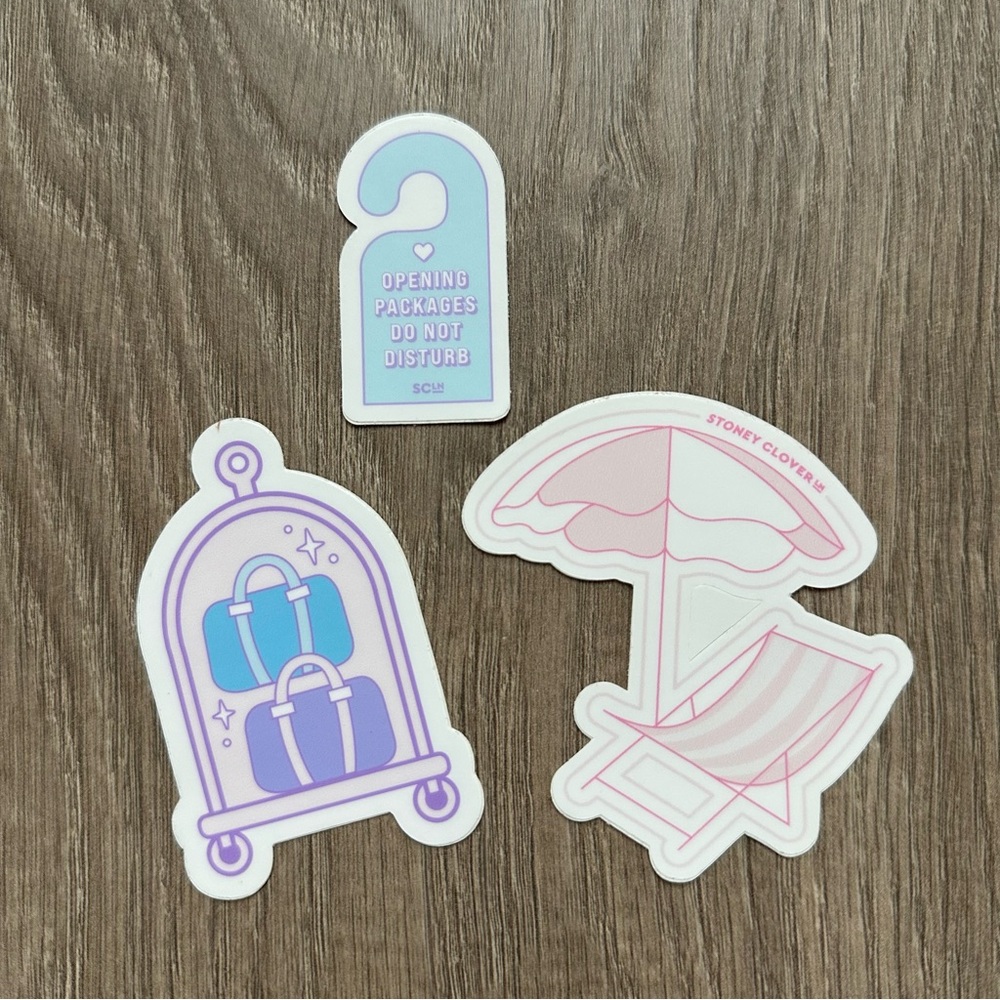 🆕 Stoney Clover Lane Travel Stickers - Set of 3